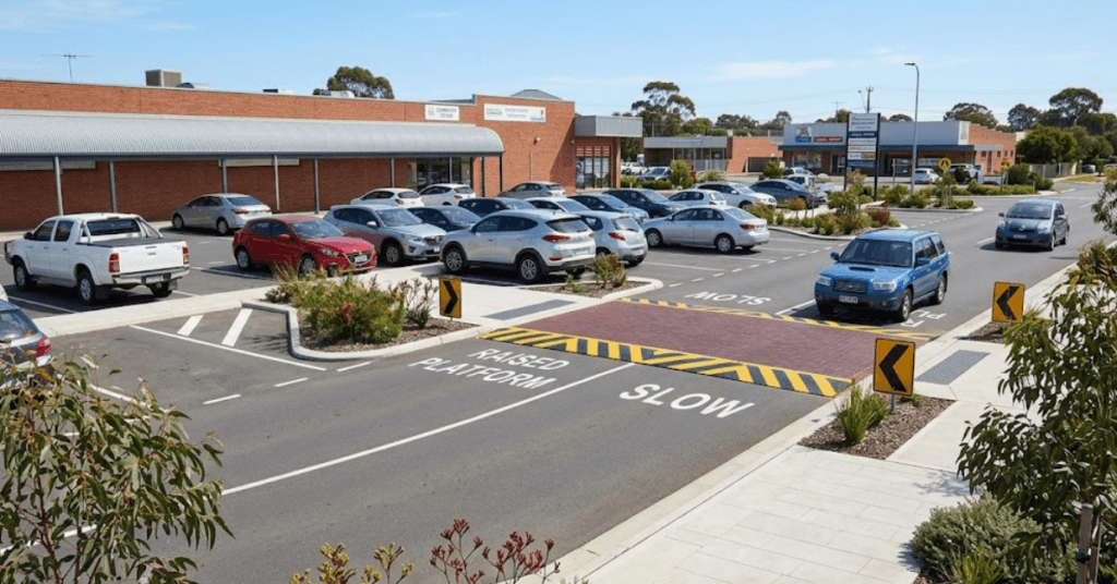 Car Park Traffic Calming: Angle Parking and Platforms